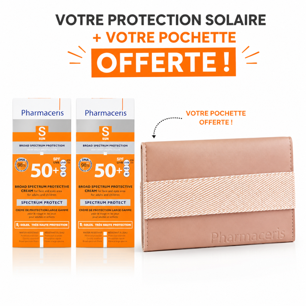 PHARMACERIS - LOT DE 2 ECRANS SPECTRUM SPF50+ + POCHETTE OFFERTE