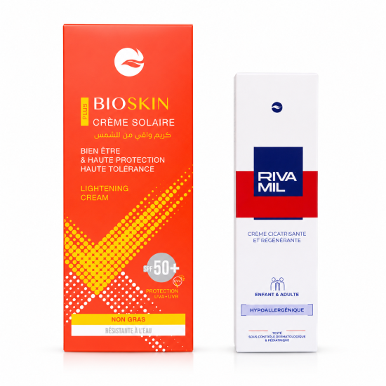 BMS - BIOSKIN ECRAN SOLAIRE INVISIBLE OU TEINTE SPF50+ + CREME CICATRISANTE OFFERTE