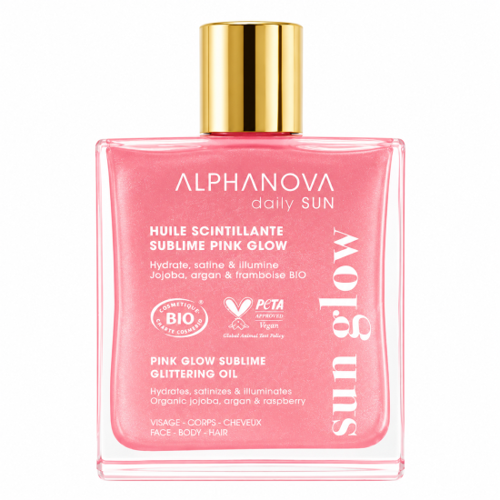 ALPHANOVA - HUILE SCINTILLANTE SUBLIME PINK GLOW 50ML