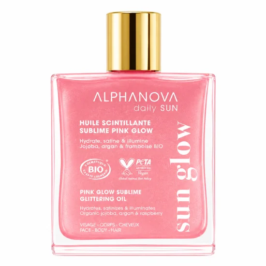 ALPHANOVA - HUILE SCINTILLANTE SUBLIME PINK GLOW 50ML