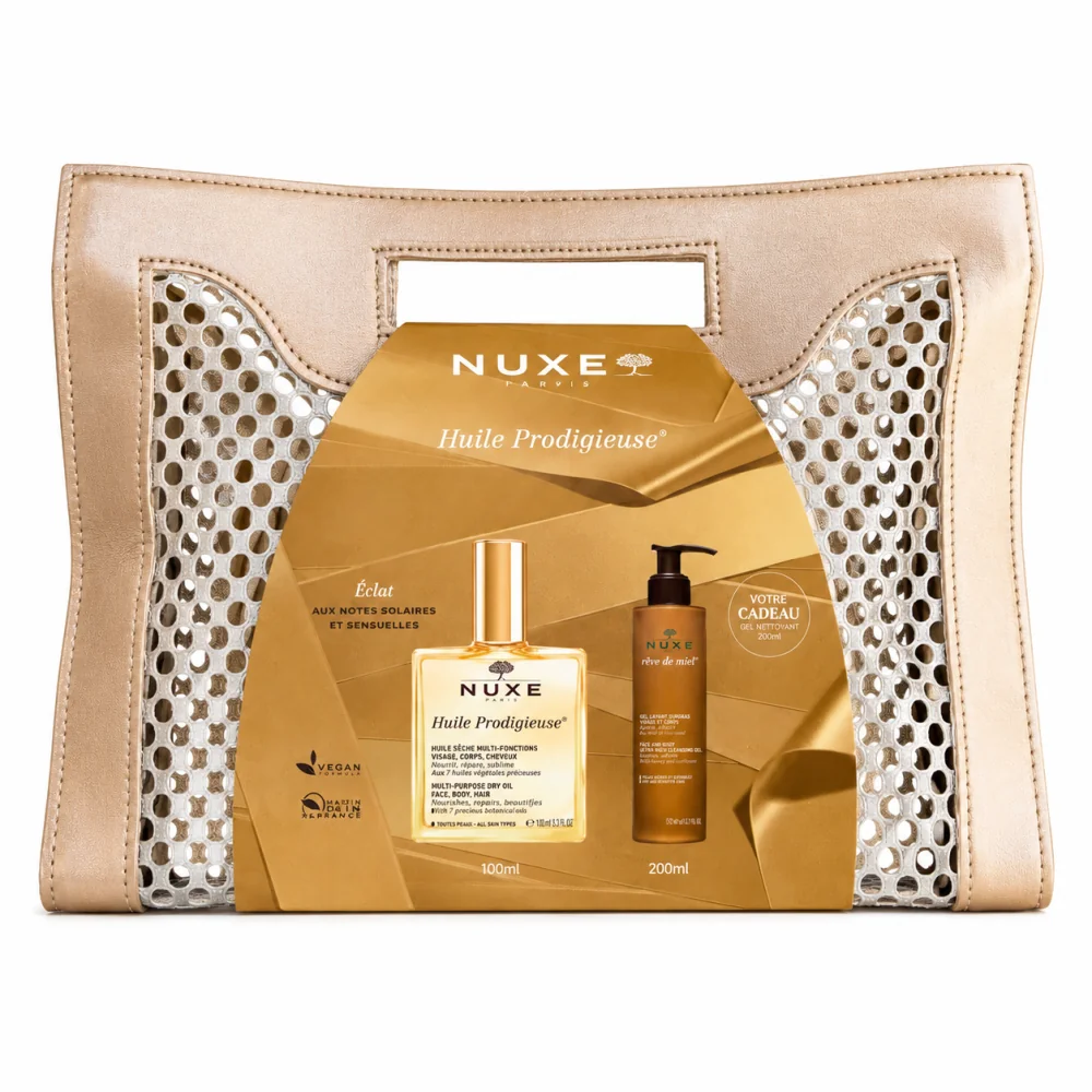 NUXE - HUILE PRODIGIEUSE 100ML + RÊVE DE MIEL GEL SURGRAS 200ML ET SAC OFFERTS
