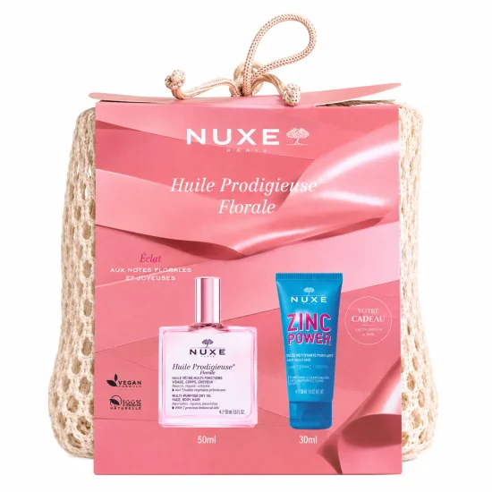 NUXE - HUILE PRODIGIEUSE FLORALE 50ML + GELEE NETTOYANTE 30 ML ET BOURSE OFFERTES