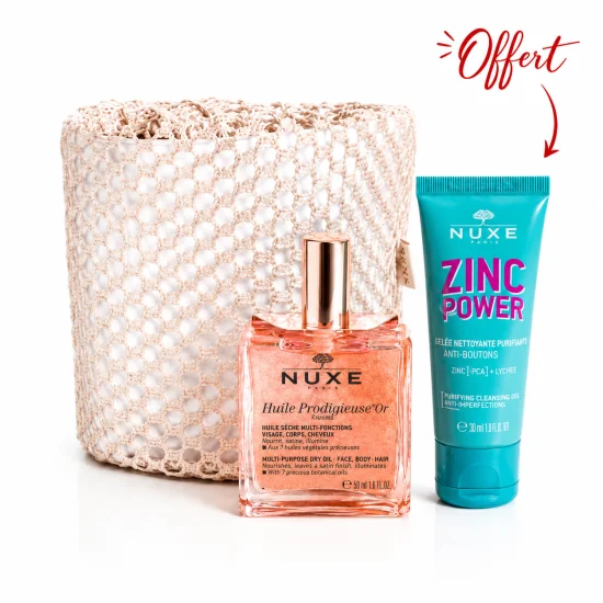 NUXE - HUILE PRODIGIEUSE FLORALE 50ML + GELEE NETTOYANTE 30 ML ET BOURSE OFFERTES