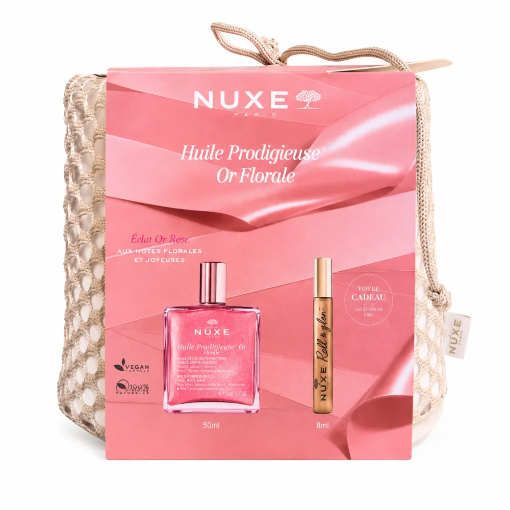 NUXE - HUILE PRODIGIEUSE OR FLORALE + ROLL&GLOW 8ML ET BOURSE OFFERTS