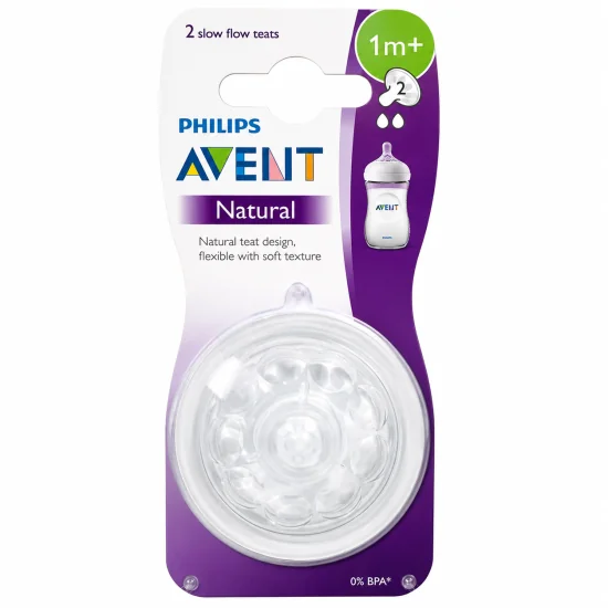 AVENT - LOT DE 2 TETINES NATURAL +1MOIS REF SCF042/27
