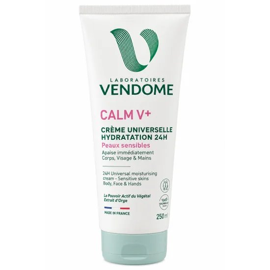 LABORATOIRES VENDOME CALM V+ CRÈME UNIVERSELLE HYDRATATION 24H 250 ML – PEAUX SENSIBLES