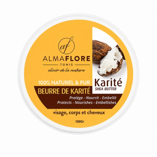 ALMAFLORE - BEURRE DE KARITE PURE 100% NATUREL 100GR