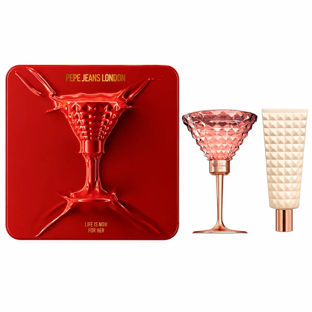 PEPE JEANS - COFFRET POUR FEMME : PARFUM 80ML + LAIT DE CORPS 100ML - LIFE IS NOW