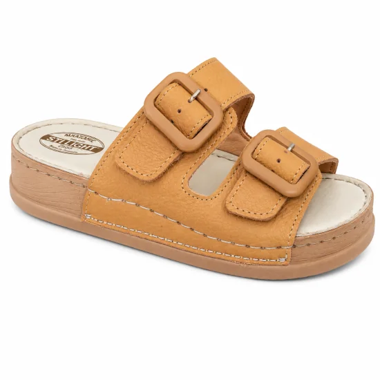 STILIGHT - CLAQUETTES ORTHOPEDIQUES FEMME CAMEL