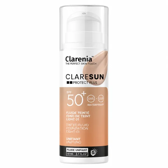 CLARENIA CLARESUN - FOND DE TEINT 01 LIGHT SPF50+ WATERPROOF 50ML