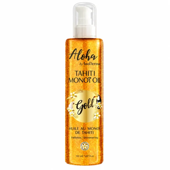 INODERMA ALOHA HUILE DE MONOI DE TAHITI PAILLETEE GOLD SPRAY 150ML ...
