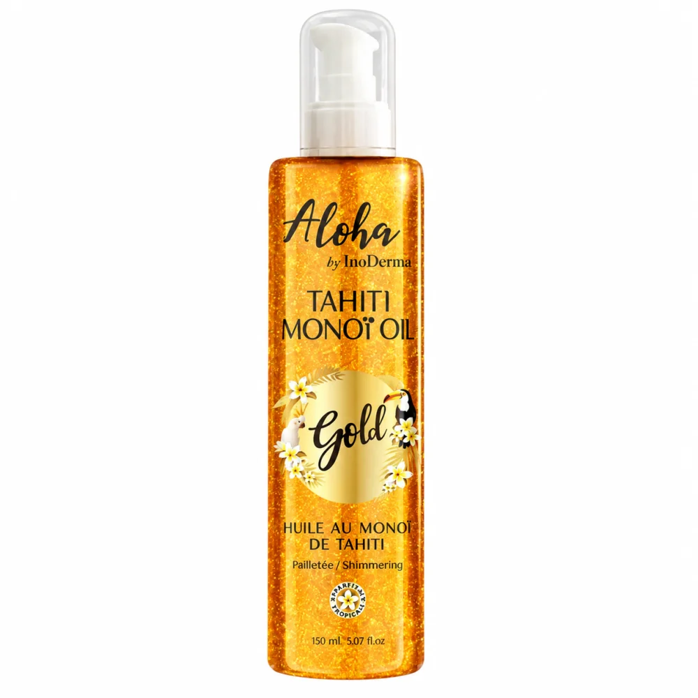 INODERMA ALOHA HUILE DE MONOI DE TAHITI PAILLETEE GOLD SPRAY 150ML ...
