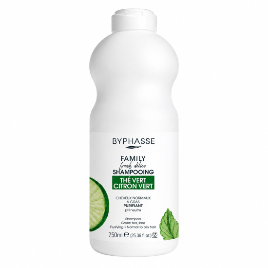 BYPHASSE FAMILY - SHAMPOOING THE VERT CITRON VERT CHEVEUX GRAS 750ML