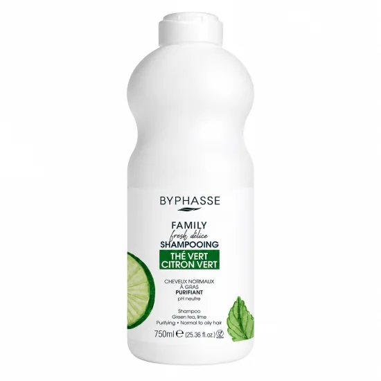 BYPHASSE FAMILY - SHAMPOOING THE VERT CITRON VERT CHEVEUX GRAS 750ML