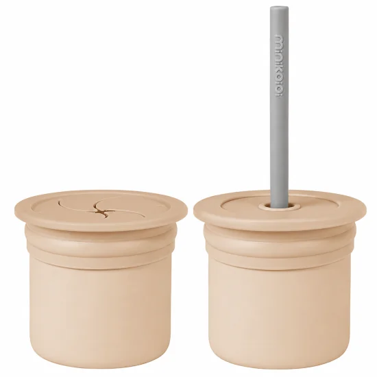 MINIKOIOI - TASSE 2-EN-1 SIP & SNACK - BUBBLE BEIGE 150ML