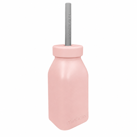 MINIKOIOI - BOUTEILLE 200ML + PAILLE ROSE
