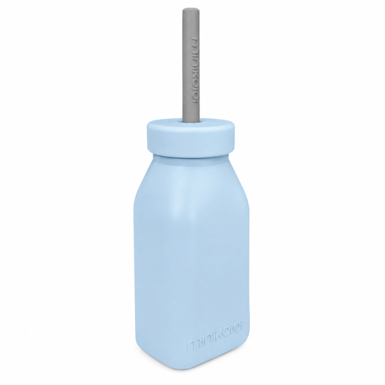 MINIKOIOI - BOUTEILLE 200ML + PAILLE BLEU