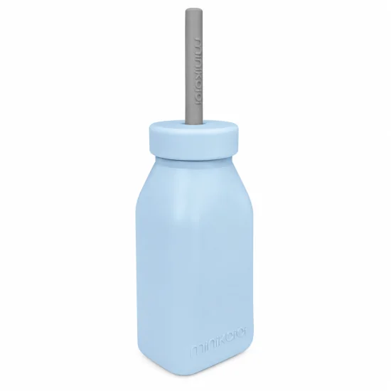 MINIKOIOI - BOUTEILLE 200ML + PAILLE BLEU