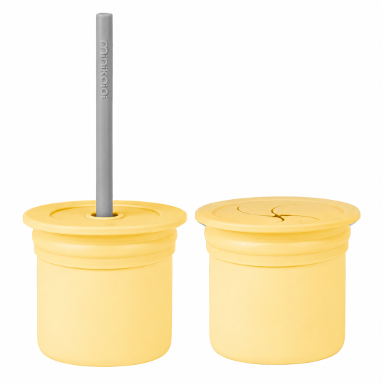 MINIKOIOI - TASSE 2-EN-1 SIP & SNACK - JAUNE 150ML