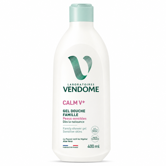 LAB VENDOME CALM V+ - GEL DOUCHE FAMILLE PEAUX SENSIBLES ALOE VERA 400ML