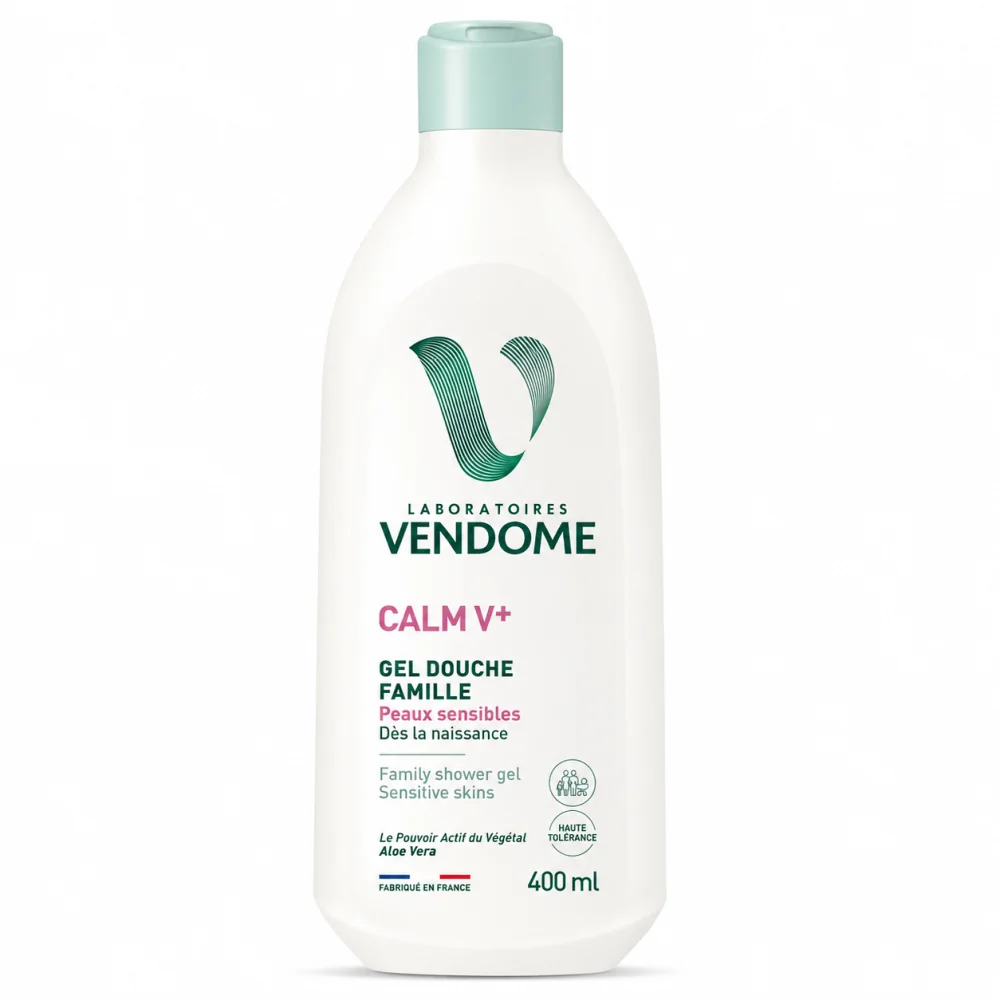 LAB VENDOME CALM V+ - GEL DOUCHE FAMILLE PEAUX SENSIBLES ALOE VERA 400ML