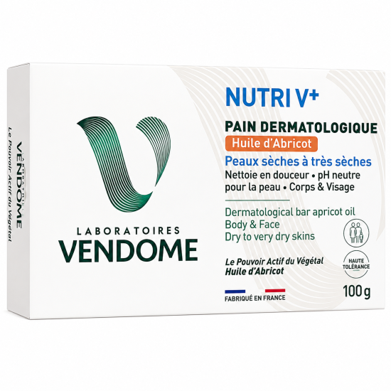 LAB VENDOME CALM V+ - PAIN DERMATOLOGIQUE A L'HUILE D'ABRICOT 100G