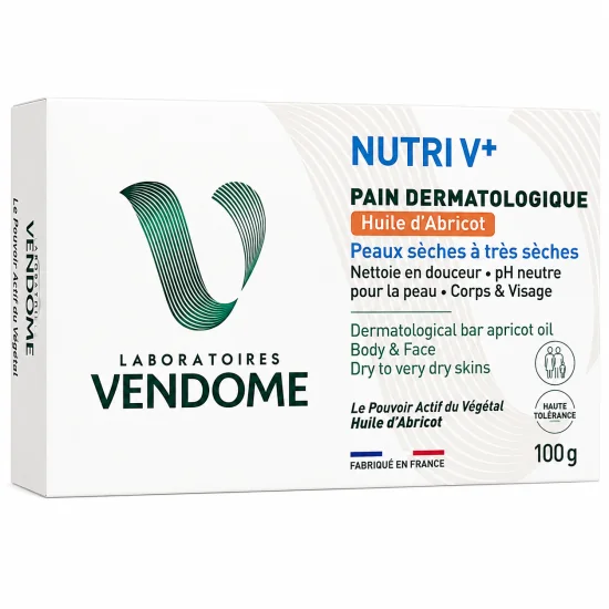 LAB VENDOME CALM V+ - PAIN DERMATOLOGIQUE A L'HUILE D'ABRICOT 100G