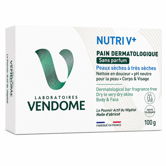 LAB VENDOME CALM V+ - PAIN DERMATOLOGIQUE SANS PARFUM PEAUX SECHES 100GR