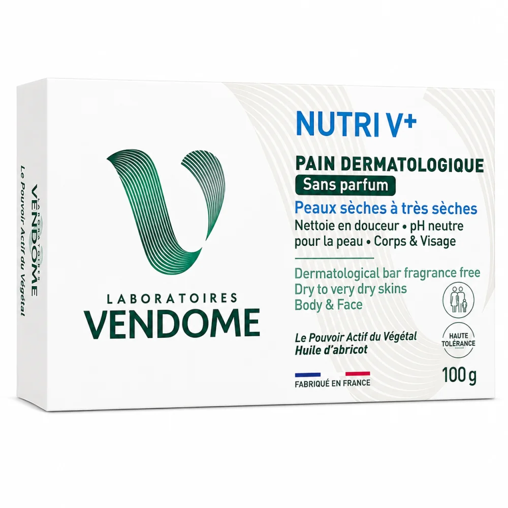 LAB VENDOME CALM V+ - PAIN DERMATOLOGIQUE SANS PARFUM PEAUX SECHES 100GR