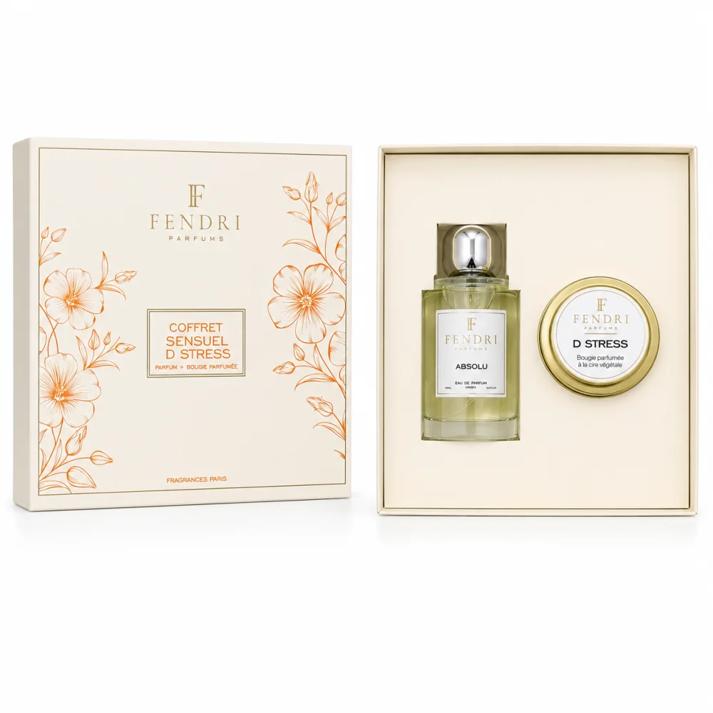 FENDRI PARFUMS - COFFRET ABSOLU : PARFUM 100ML + BOUGIE PARFUMEE D-STRESS