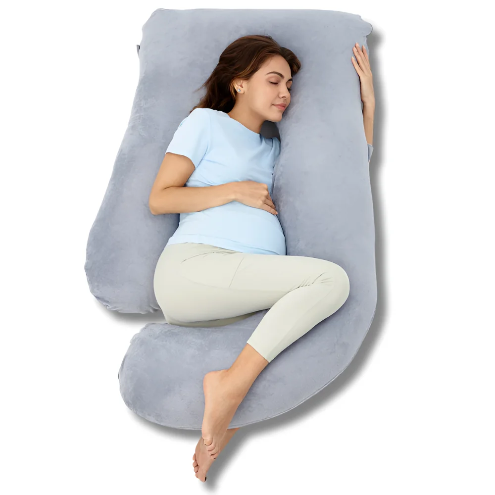 MOMCOZY - COUSSIN DE GROSSESSE & ALLAITEMENT ULTRA CONFORT GRIS