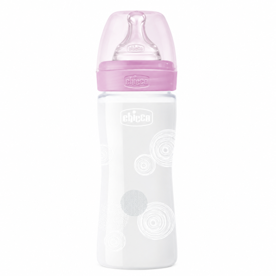 CHICCO - BIBERON EN VERRE ROSE +0MOIS 240ML