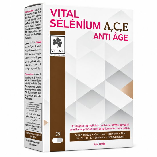 VITAL - SÉLÉNIUM A C E ANTI-ÂGE 30 GÉLULES