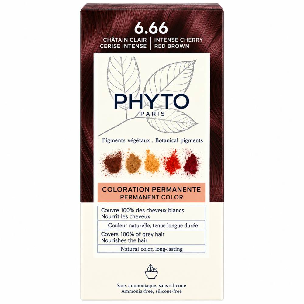 PHYTO COLOR - COLORATION PERMANENTE CHATAIN CLAIR CERISE INTENSE 6.66