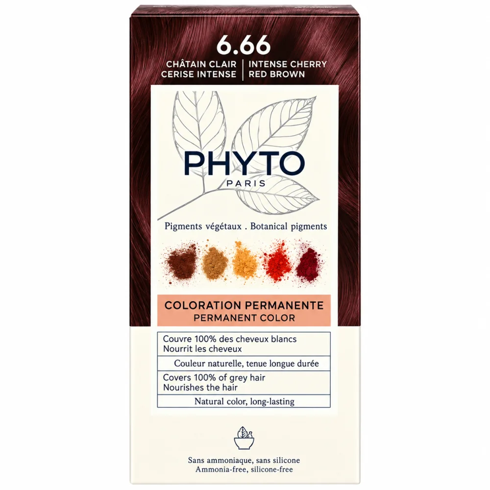 PHYTO COLOR - COLORATION PERMANENTE CHATAIN CLAIR CERISE INTENSE 6.66