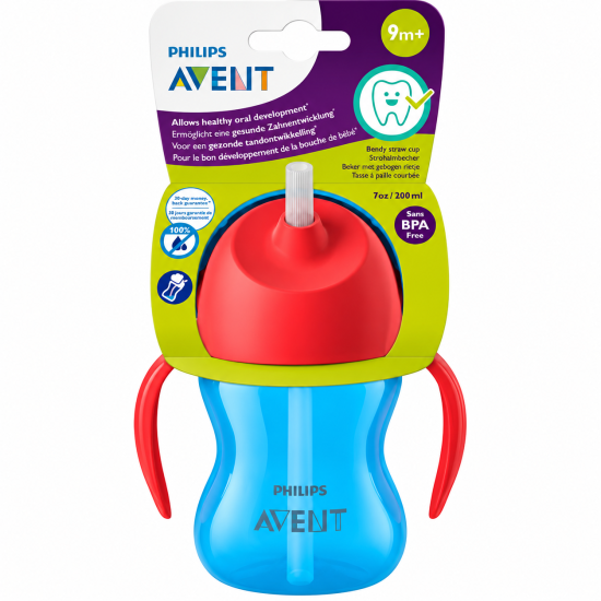 AVENT - TASSE AVEC PAILLE +9MOIS 200 ML SCF.796/01