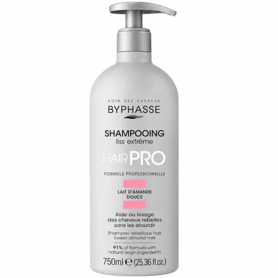 BYPHASSE - SHAMPOOING LISS EXTREME CHEVEUX REBELLES 750ML