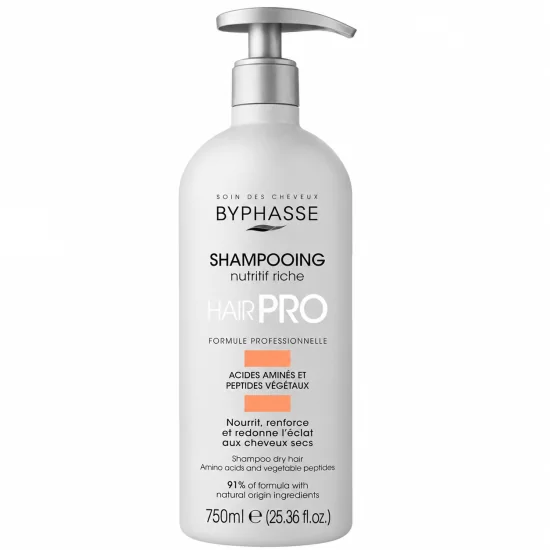 BYPHASSE - SHAMPOOING NUTRITIVE RICHE CHEVEUX SECS 750ML