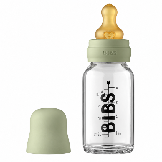 BIBS - BIBERON EN VERRE RESISTANT A LA CHALEUR ET ANTI-COLIQUES 110ML