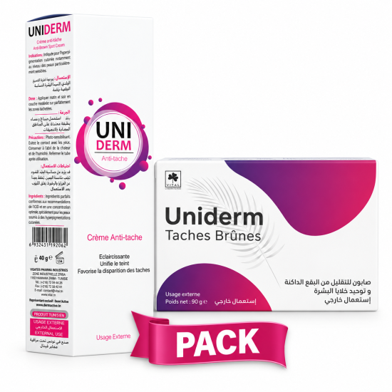 UNIDERM PACK CREME UNIFIANTE + SAVON ANTI TACHE pour Nos Promotions