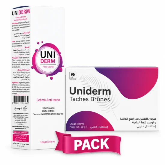 UNIDERM PACK CREME UNIFIANTE + SAVON ANTI TACHE pour Nos Promotions
