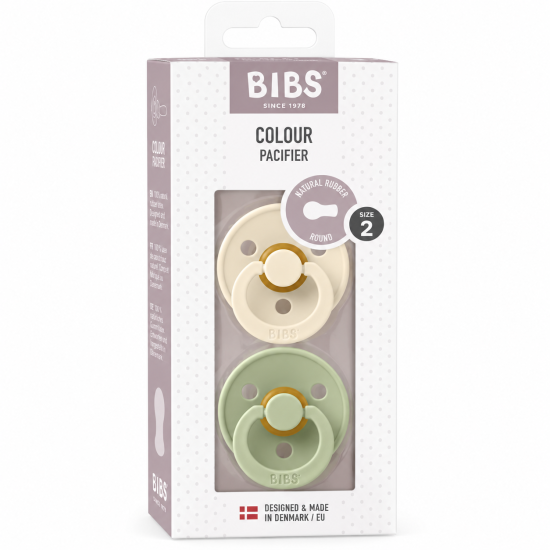 BIBS - LOT DE 2 SUCETTES 6-18 MOIS IVORY/SAGE