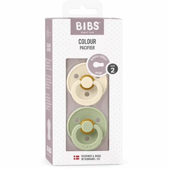 BIBS - LOT DE 2 SUCETTES 6-18 MOIS IVORY/SAGE
