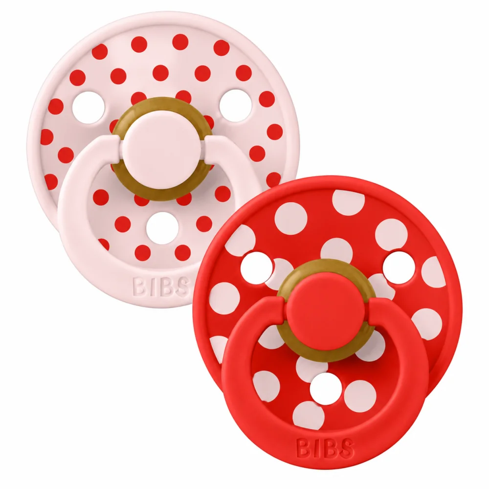 BIBS - LOT DE 02 SUCETTES COLOUR NATURAL RUBBER BLOSSOM CANDY APPLE +0MOIS