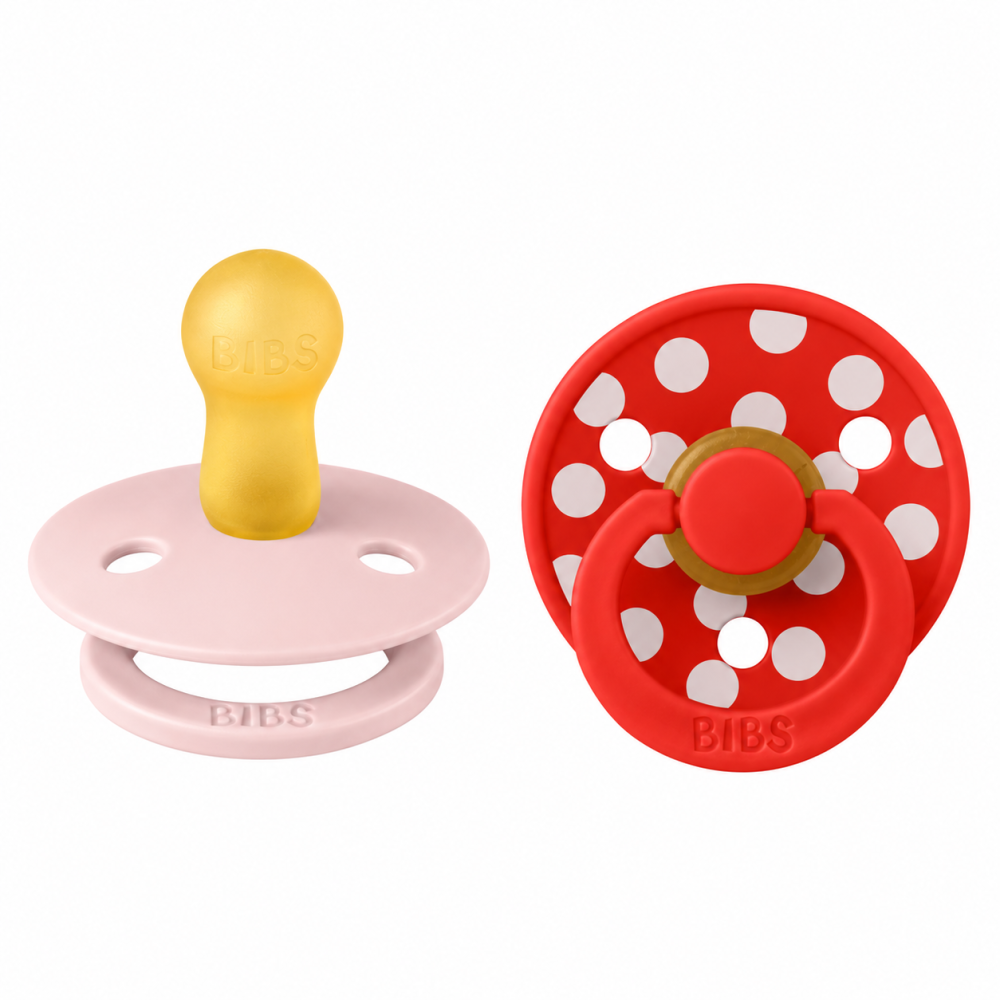 BIBS - LOT DE 02 SUCETTES COLOUR NATURAL RUBBER BLOSSOM CANDY APPLE +0MOIS