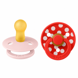 BIBS - LOT DE 02 SUCETTES COLOUR NATURAL RUBBER BLOSSOM CANDY APPLE +0MOIS