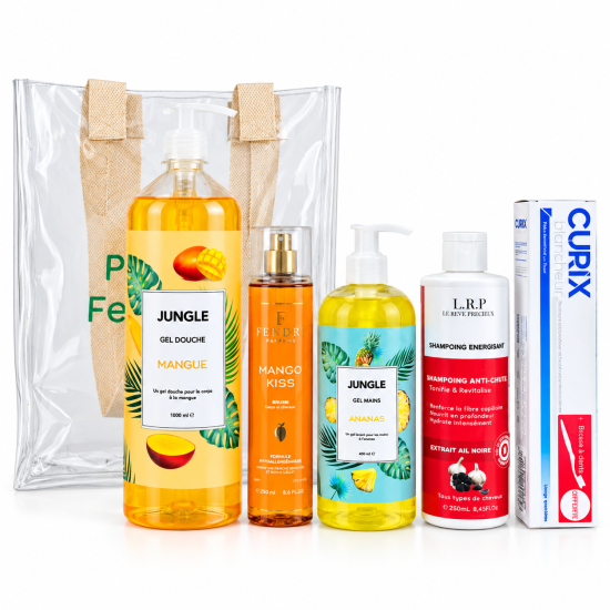 PACK - GEL DOUCHE 1L AU CHOIX + FENDRI BRUME + GEL LAVANT MAINS + LRP SHAMPOOING + CURIX DENTIFRICE BLANCHEUR + SAC OFFERT