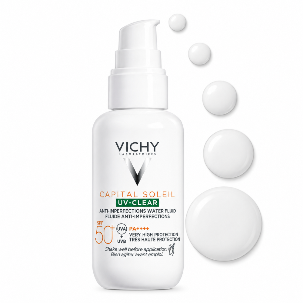 VICHY CAPITAL SOLEIL FLUIDE UV CLEAR  ANTI IMPERFECTIONS SPF 50+ 40 ML