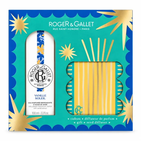ROGER & GALLET - COFFRET EAU PARFUMÉE BIENFAISANTE VANILLE SOLEIL 100ML + SON DIFFUSEUR
