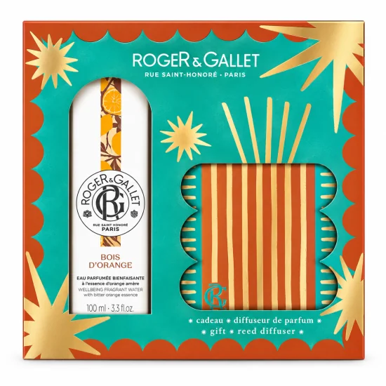 ROGER & GALLET - COFFRET EAU PARFUMÉE BIENFAISANTE BOIS D'ORANGE 100ML + SON DIFFUSEUR